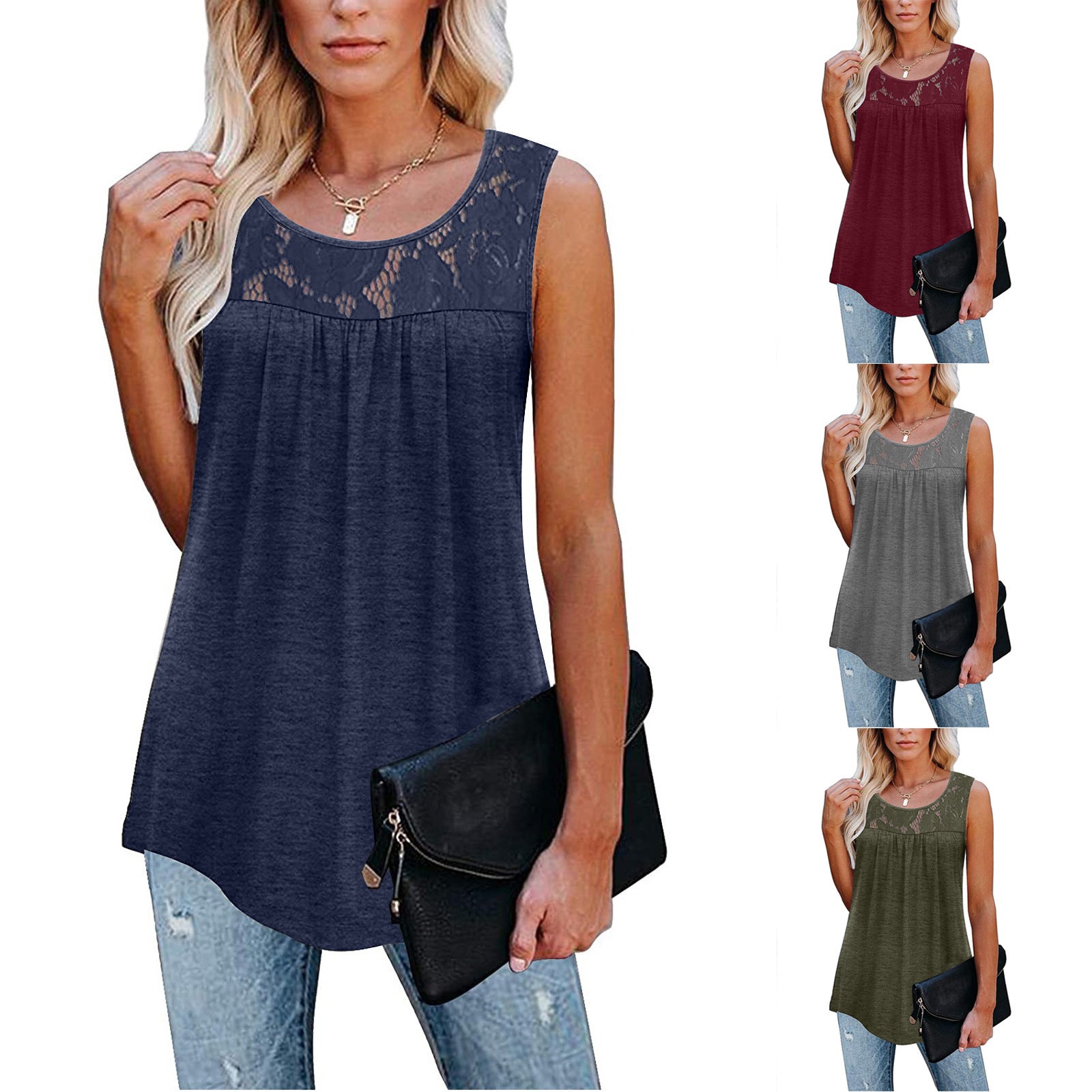 Dames Zomer Tanktop Losse O-hals – Ademend en Lichtgewicht Casual Top