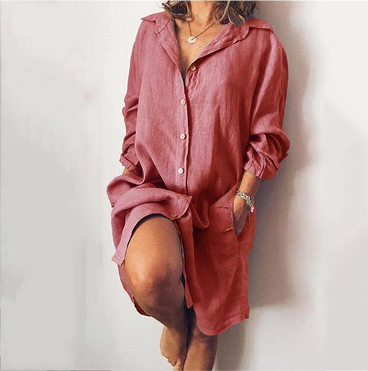 SOPHIE | Oversized Dames Shirtjurk – Casual met Knoopsluiting