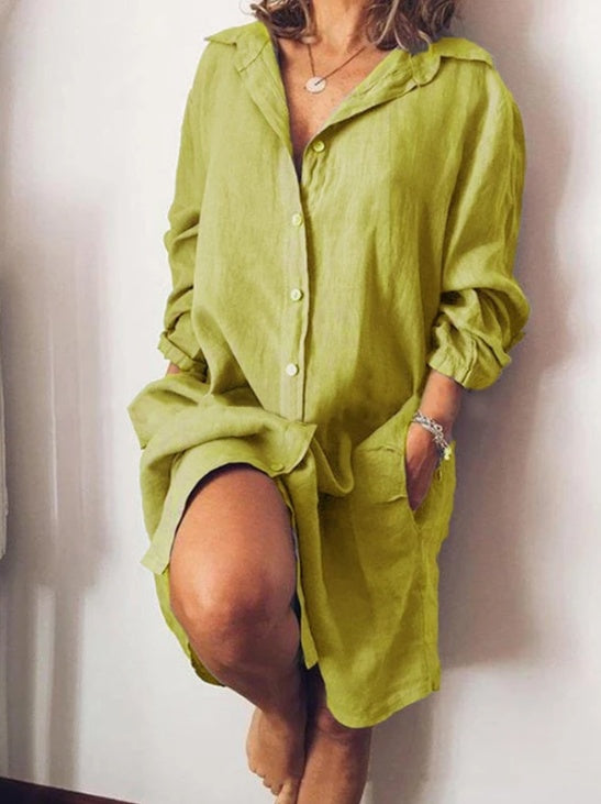 SOPHIE | Oversized Dames Shirtjurk – Casual met Knoopsluiting