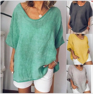 Dames Zomer T-shirt met Losse Korte Mouwen – Luchtige Zomertop