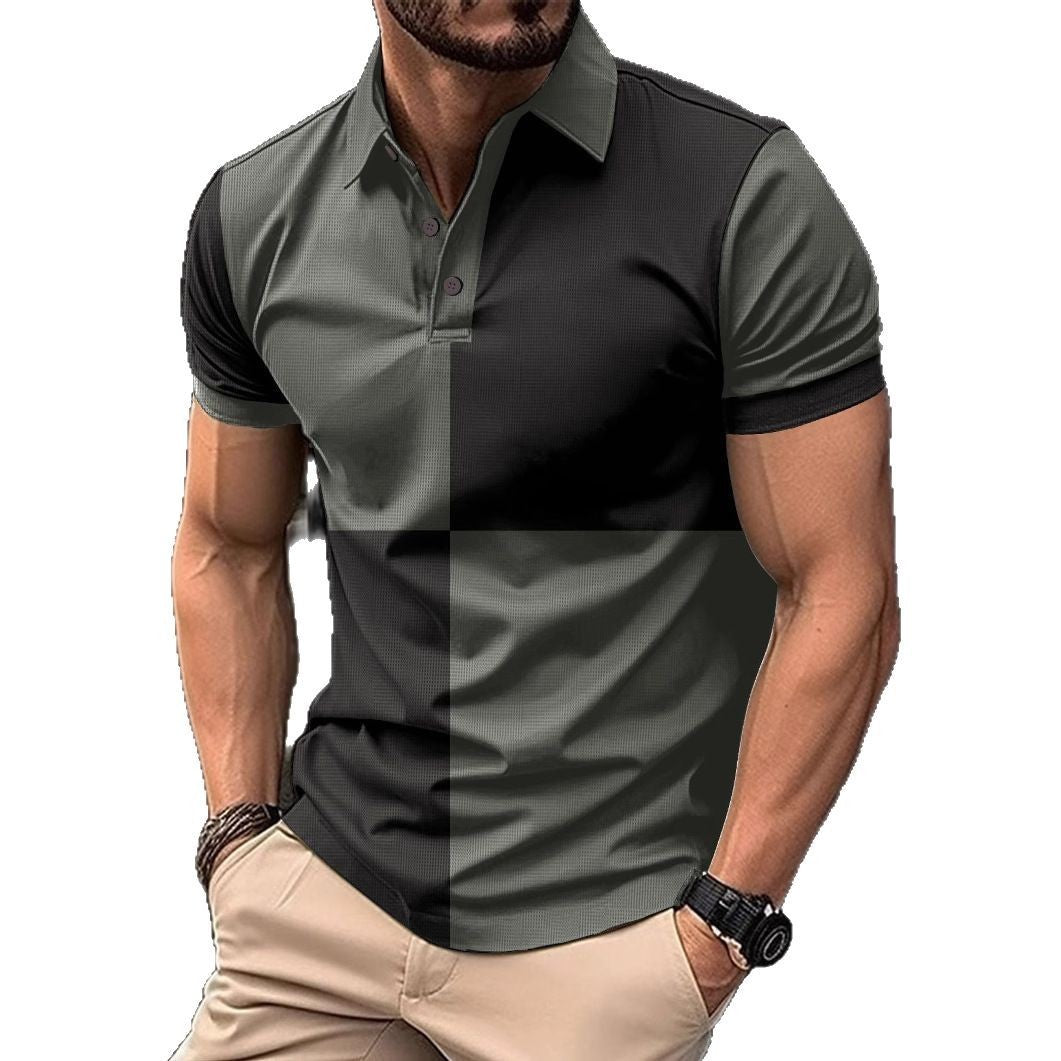 Heren Polo Shirt met Stiksels en Omslagkraag – Stijlvol en Comfortabel
