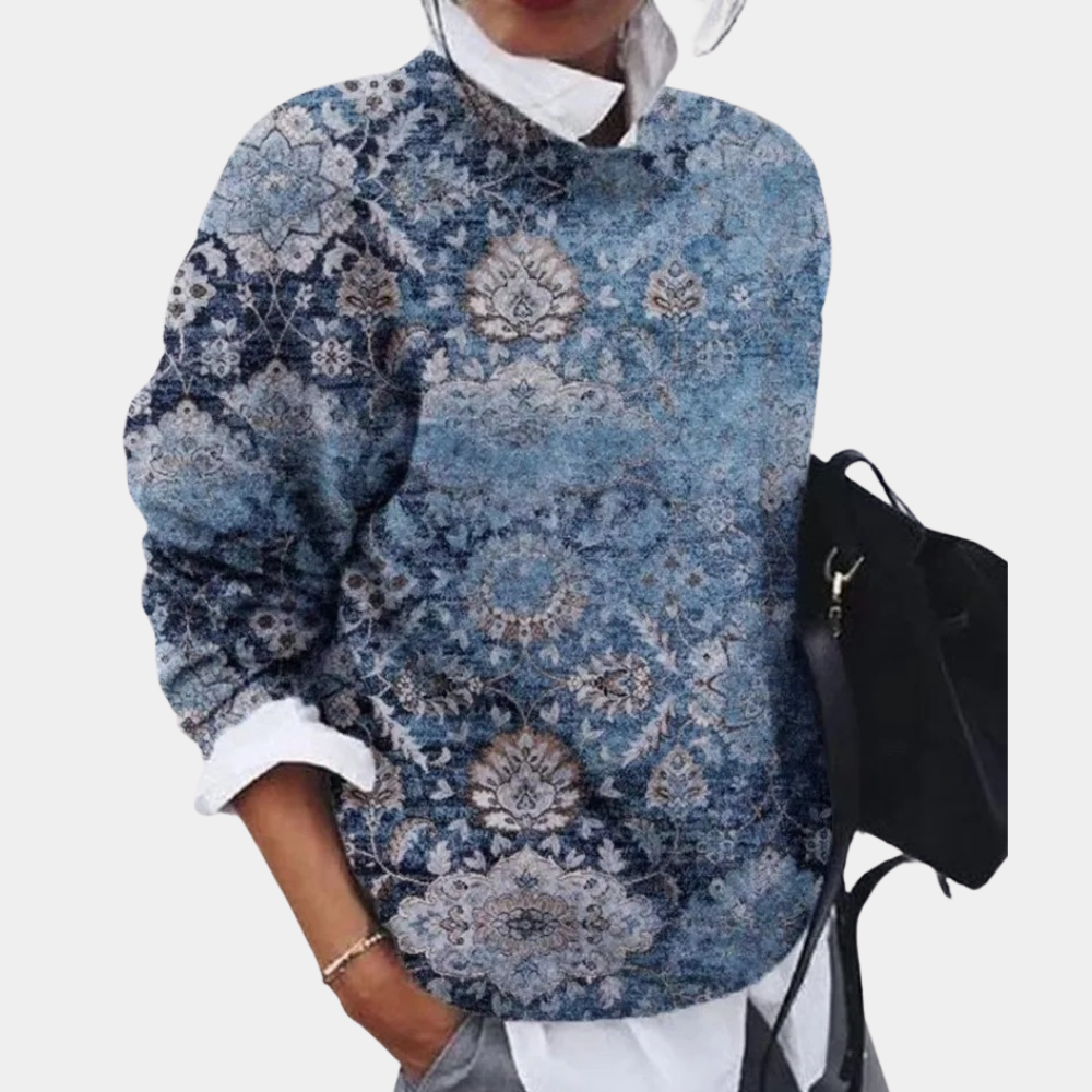 Livia | Patchwork Sweater | Artistiek Design | Comfortabele Katoenmix
