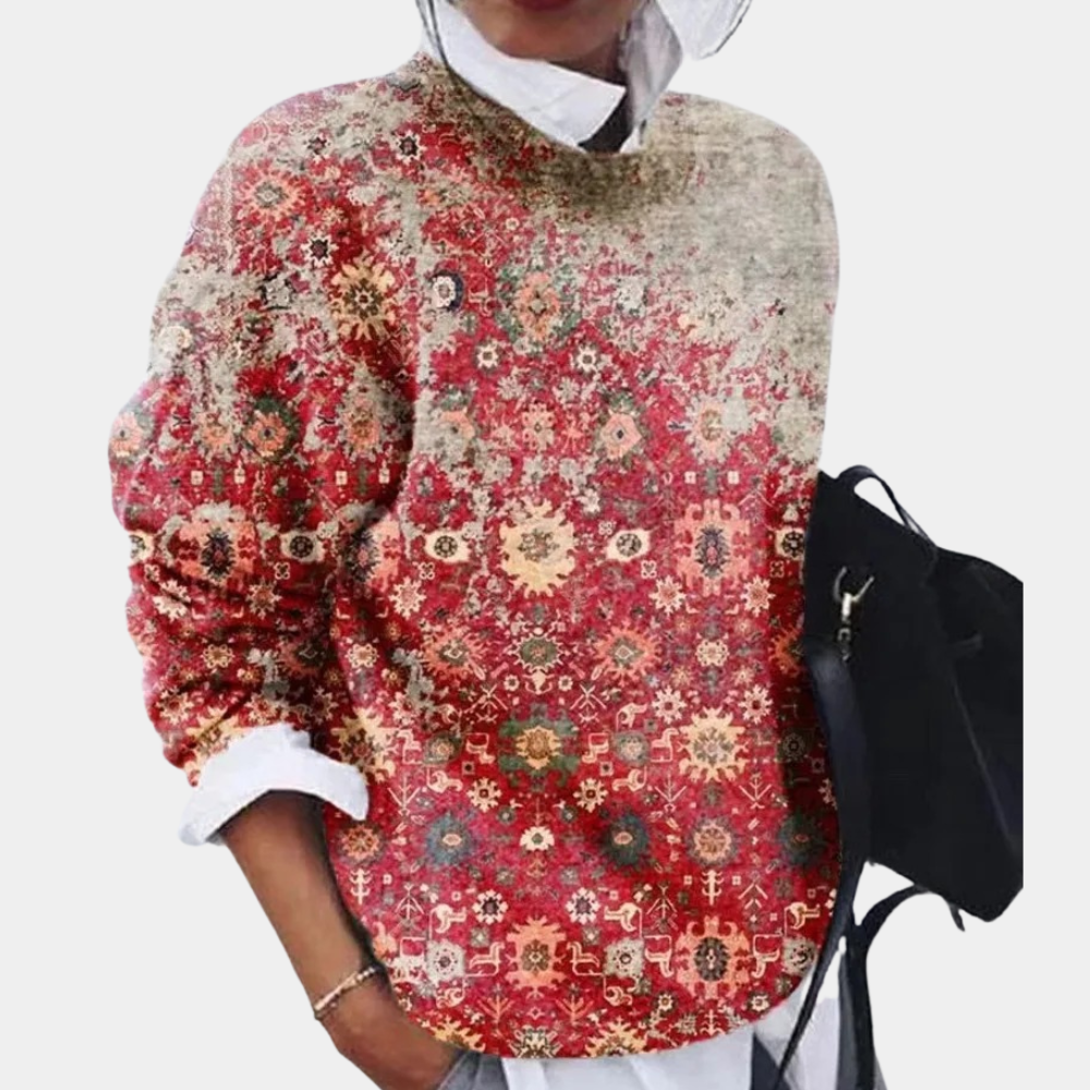 Livia | Patchwork Sweater | Artistiek Design | Comfortabele Katoenmix