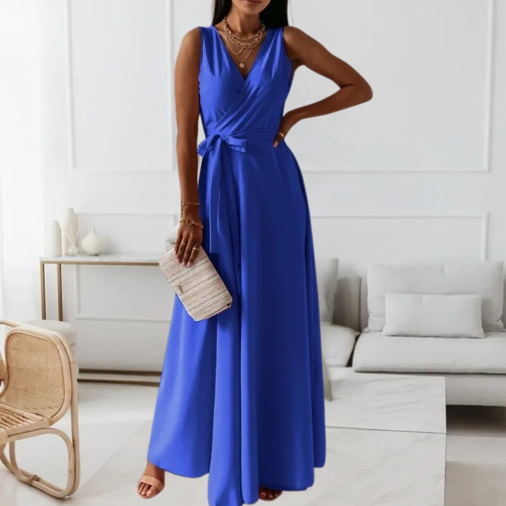 Ava Maxi Dress – Elegante Damesjurk met V-Hals