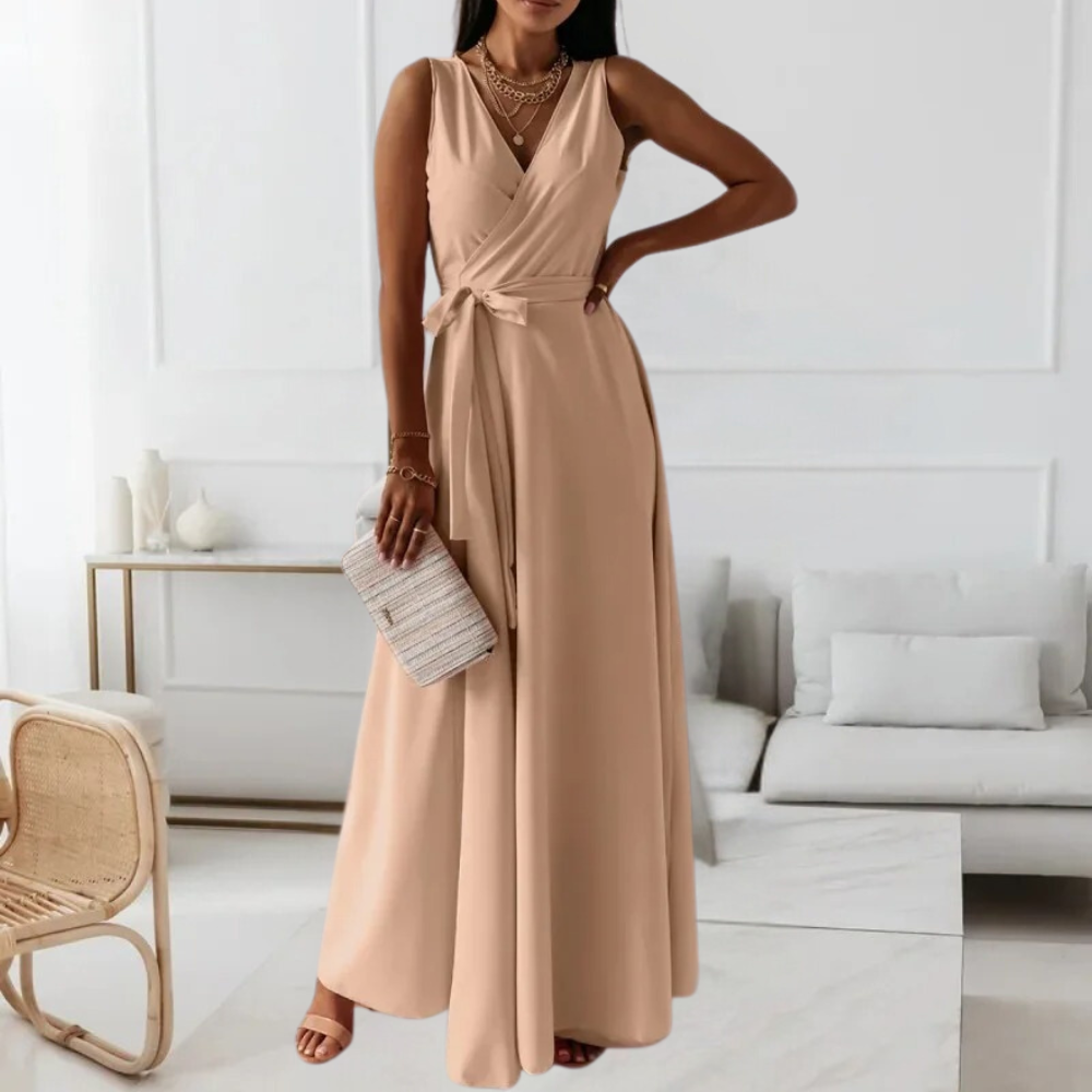 Ava Maxi Dress – Elegante Damesjurk met V-Hals