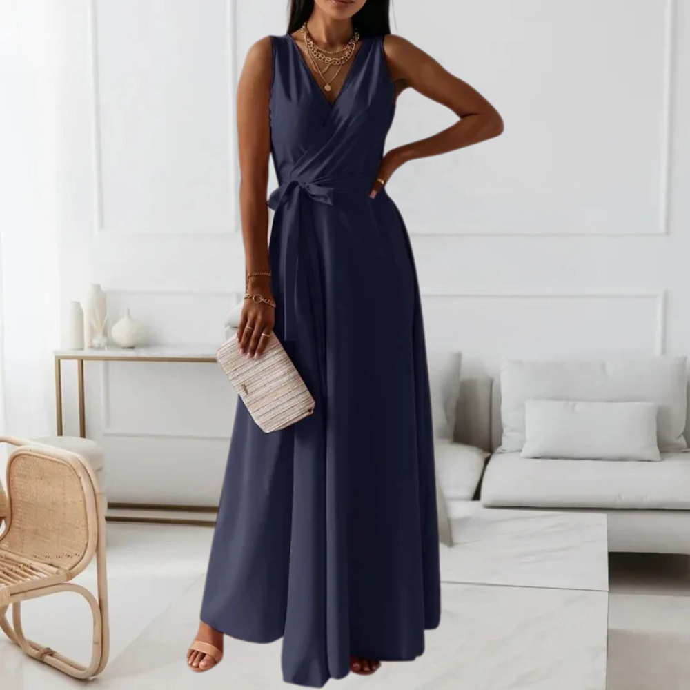 Ava Maxi Dress – Elegante Damesjurk met V-Hals