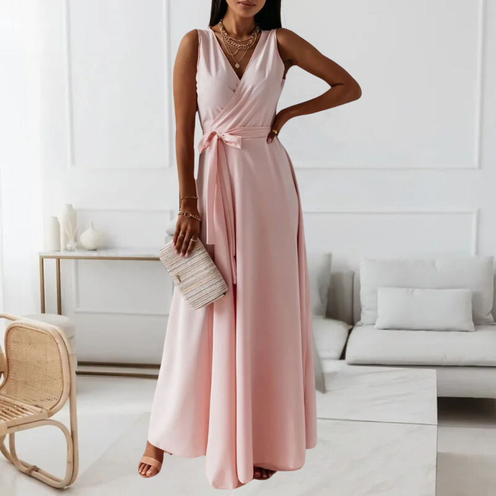 Ava Maxi Dress – Elegante Damesjurk met V-Hals