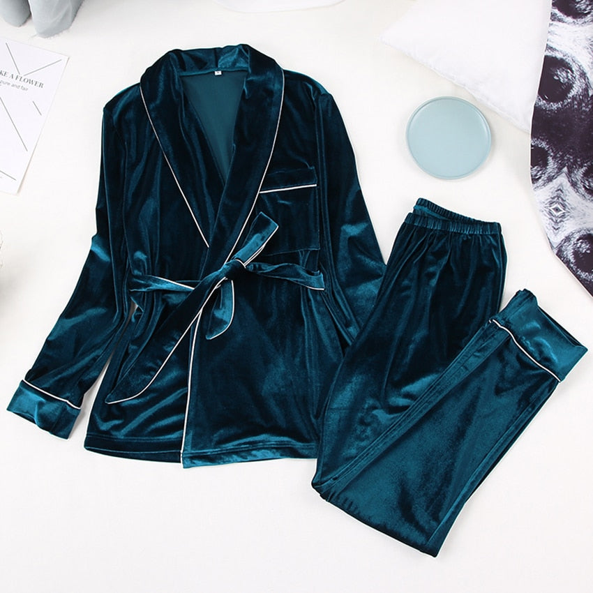 Warme Dames Pyjama Set met Lange Mouwen | Fluweelzacht en Stijlvol
