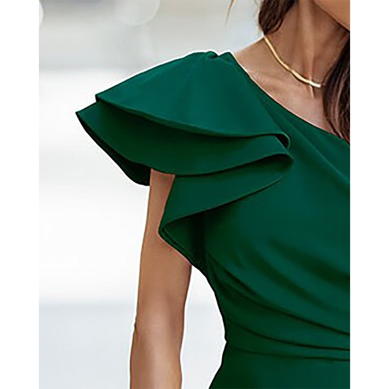 LANA – One Shoulder Jurk voor Dames | Stijlvol & Comfortabel