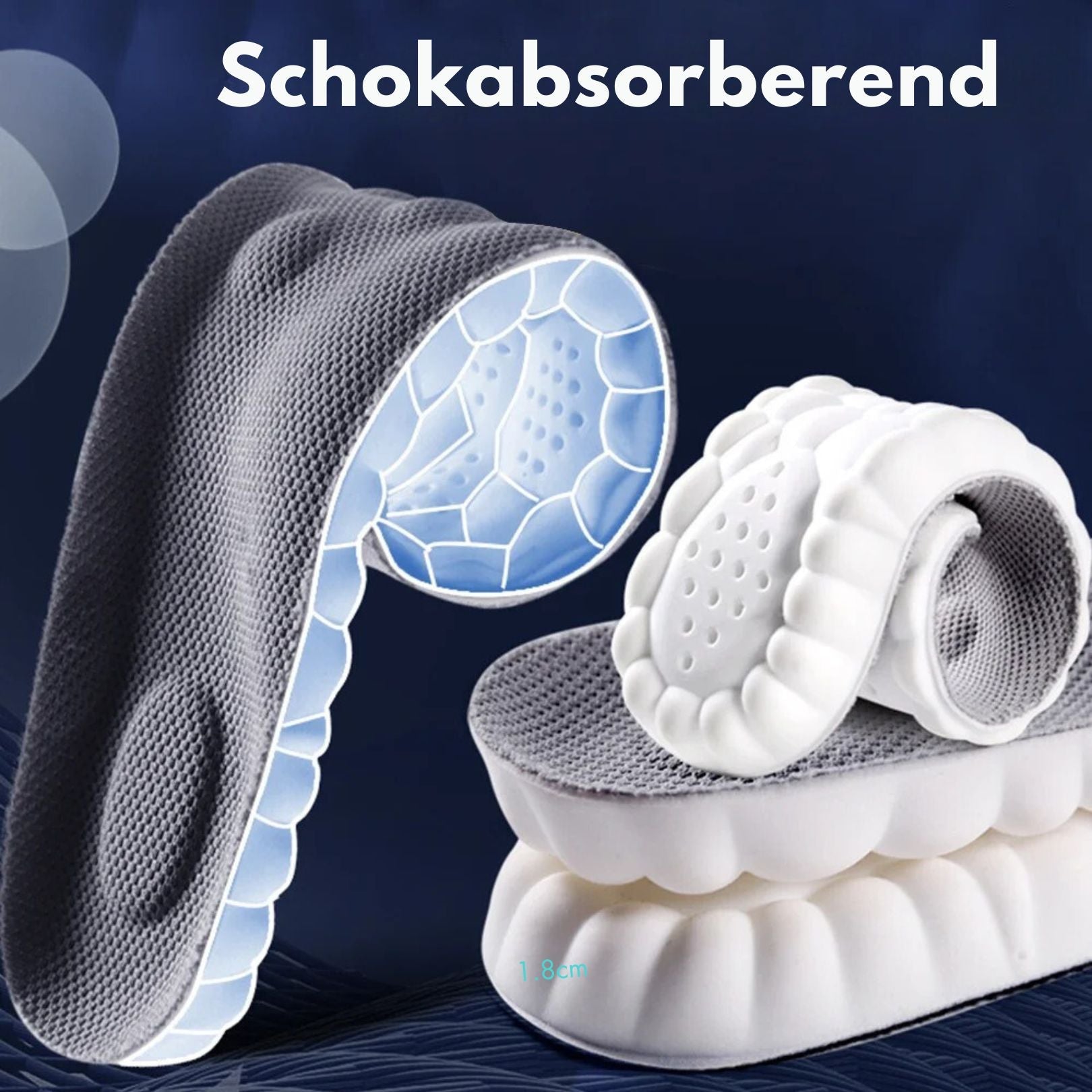Cloudzool 4D Orthopedische Inlegzolen – Schokdemping en Ondersteuning bij Hielspoor, Platvoeten en Voetpijn