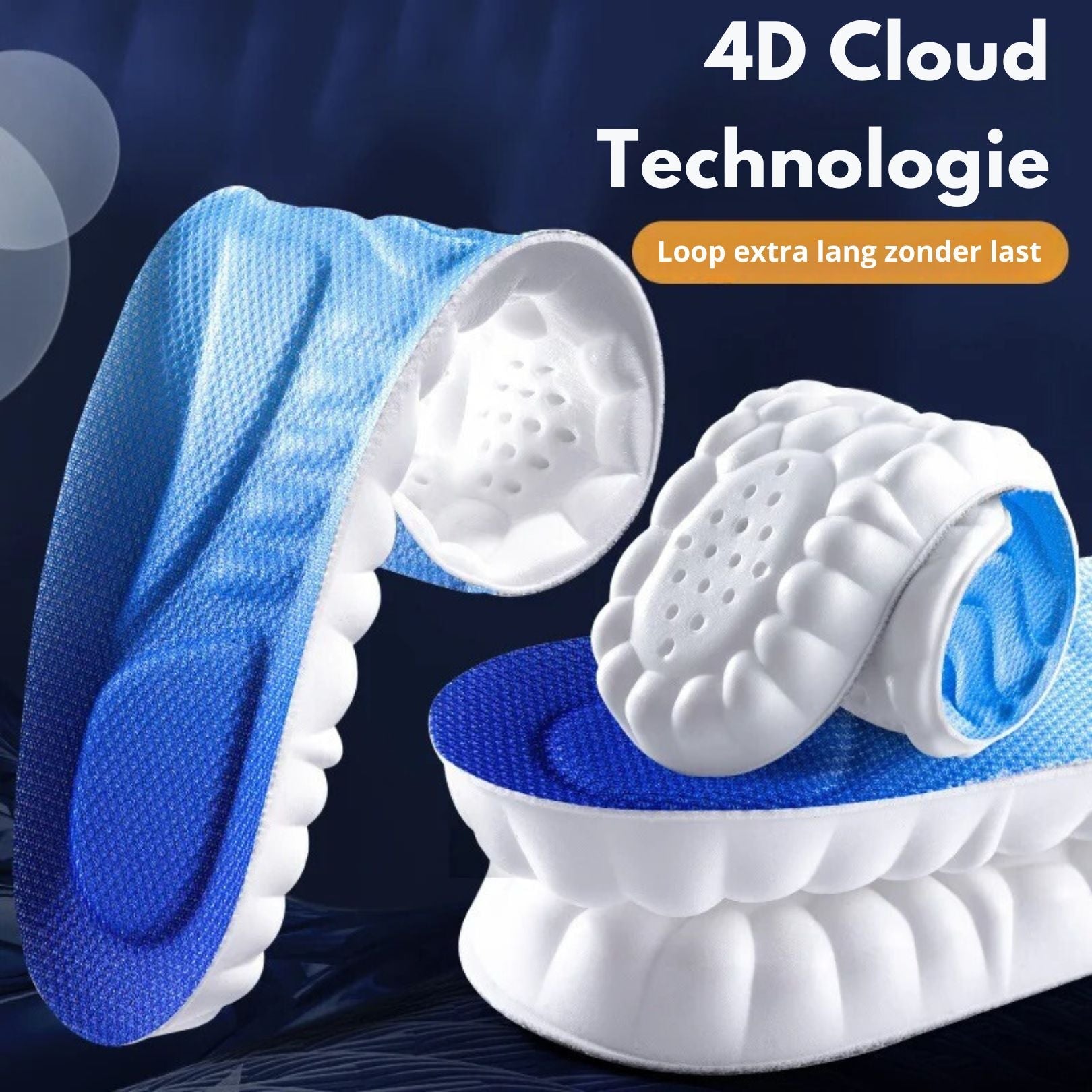 Cloudzool 4D Orthopedische Inlegzolen – Schokdemping en Ondersteuning bij Hielspoor, Platvoeten en Voetpijn