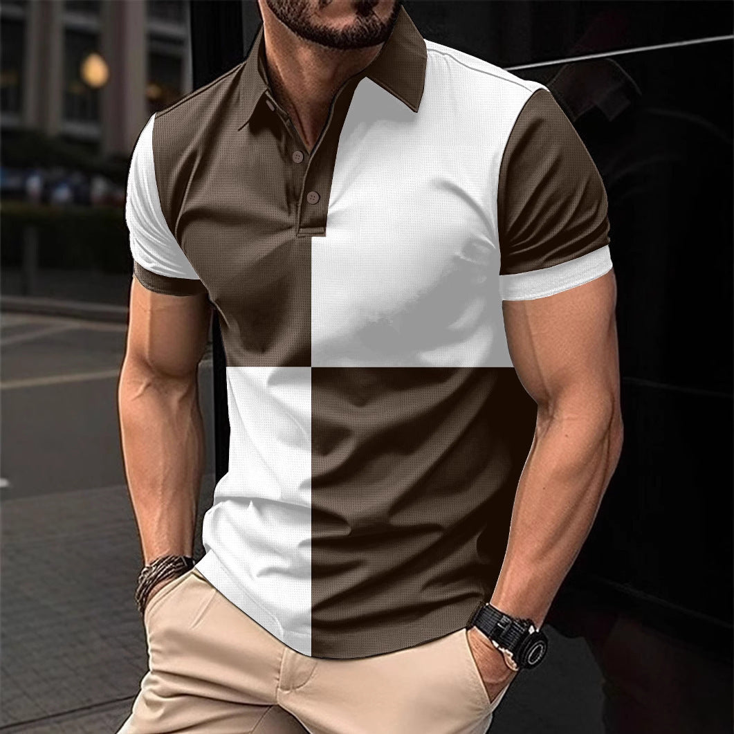 Heren Polo Shirt met Stiksels en Omslagkraag – Stijlvol en Comfortabel