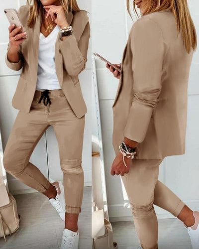 Elara | Dames Blazer & Broek Set – Chic, Tijdloos & Veelzijdig