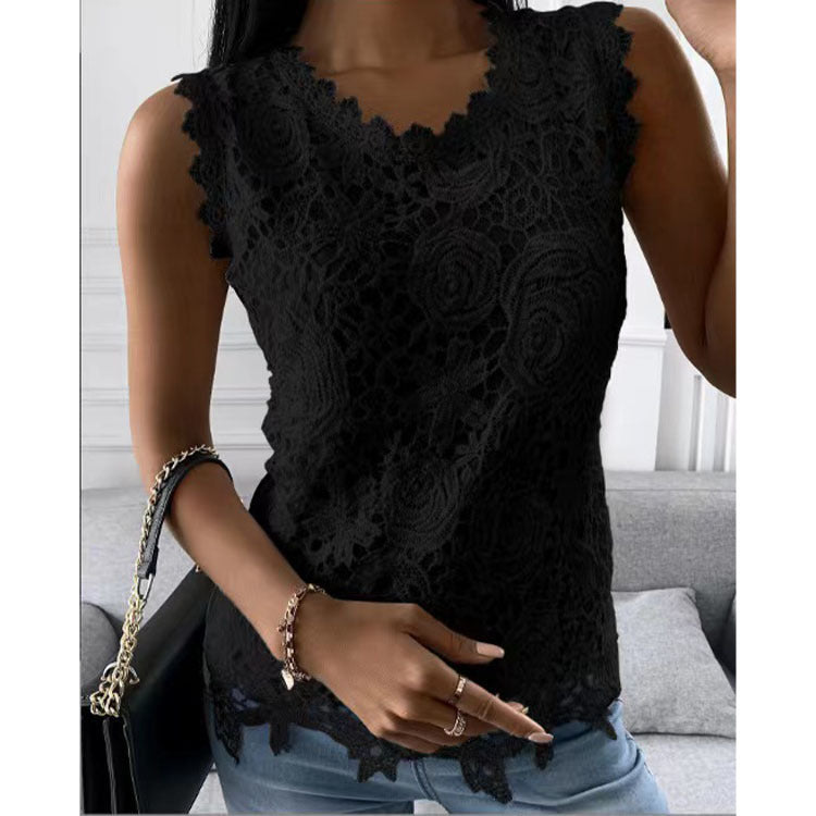 Floral Lace Vest for Women - Summer Tops