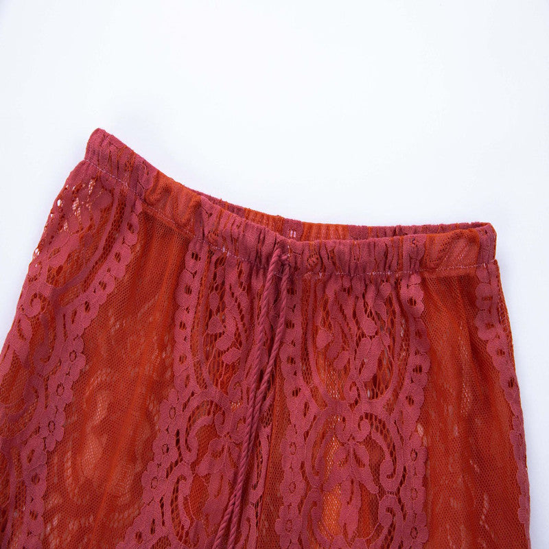 Lace Orange Pants for Women – Elegance and Feminine Style in One