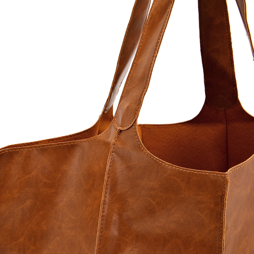 LIVIA Women's Bag - Soft Leather Retro Shoulder Bag with Large Capacity