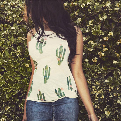 Summer Cactus Print Women's T-shirt