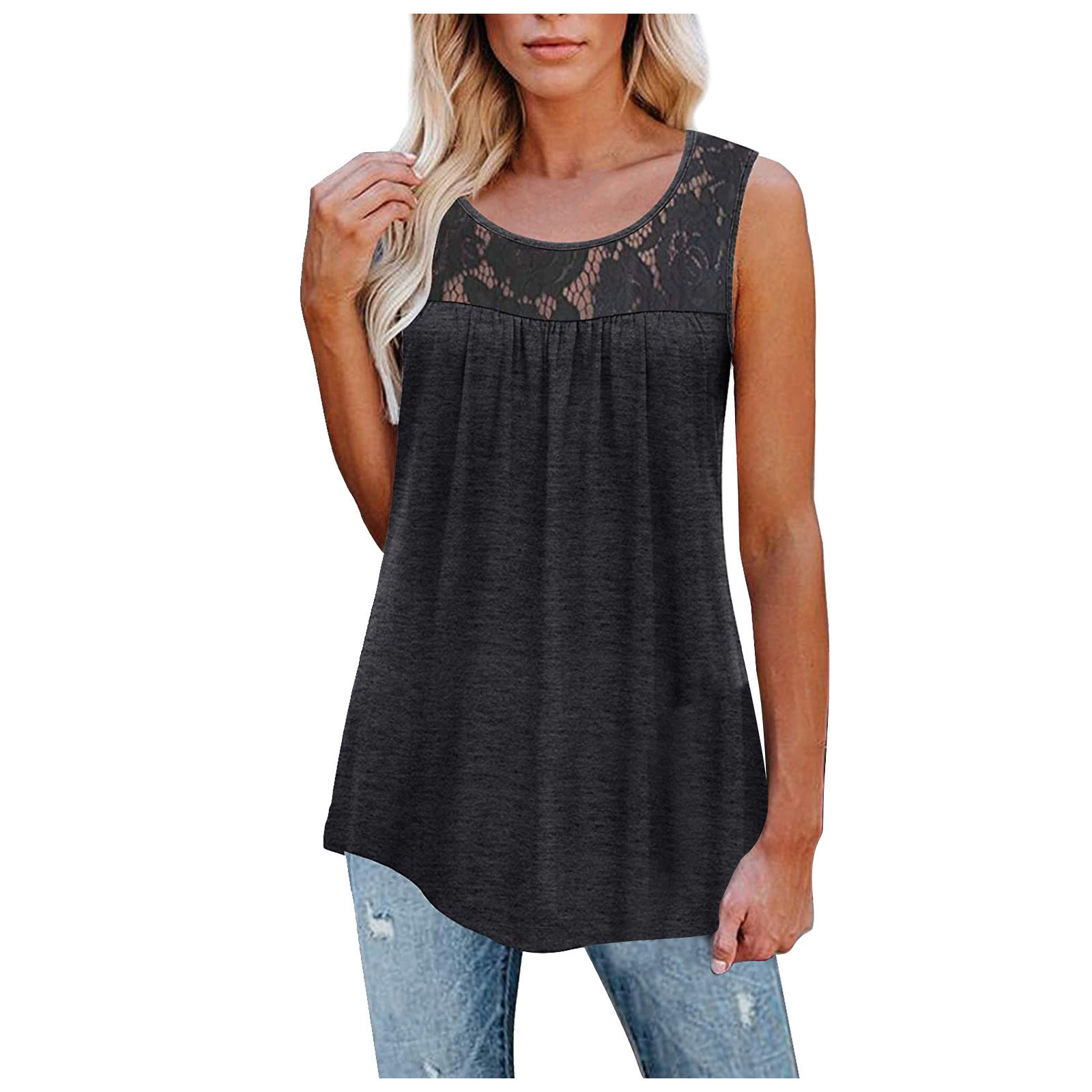 Dames Zomer Tanktop Losse O-hals – Ademend en Lichtgewicht Casual Top