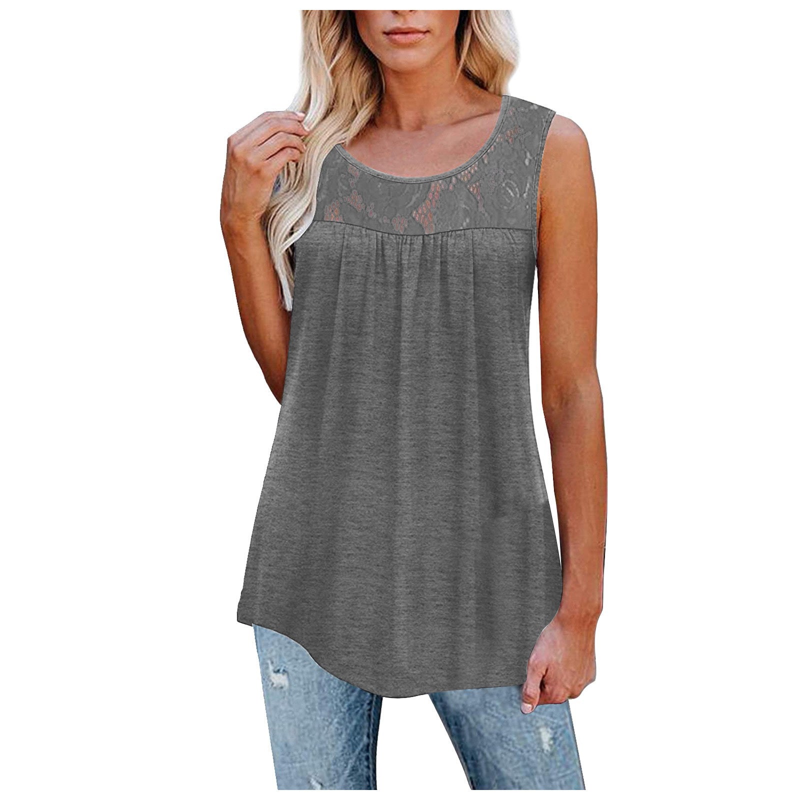 Dames Zomer Tanktop Losse O-hals – Ademend en Lichtgewicht Casual Top