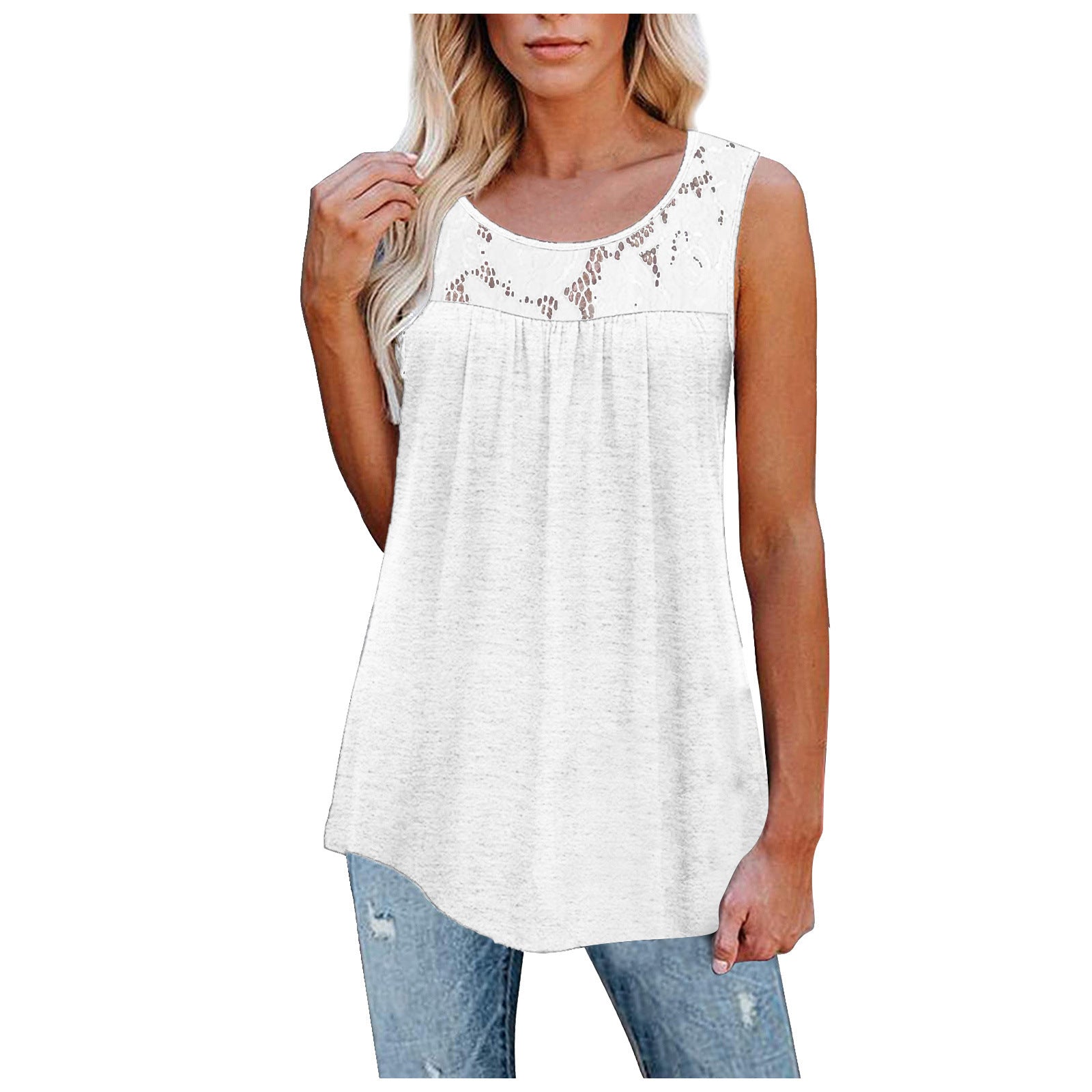 Dames Zomer Tanktop Losse O-hals – Ademend en Lichtgewicht Casual Top