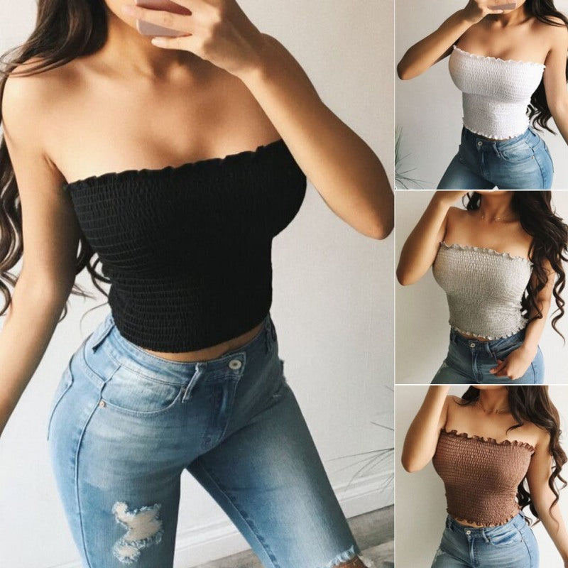 Zomer Skinny Mouwloze Crop Top voor Vrouwen