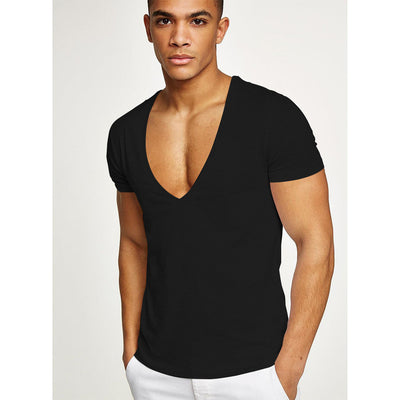 Summer Men's V-Neck T-Shirt - Slim, Breathable and Stylish