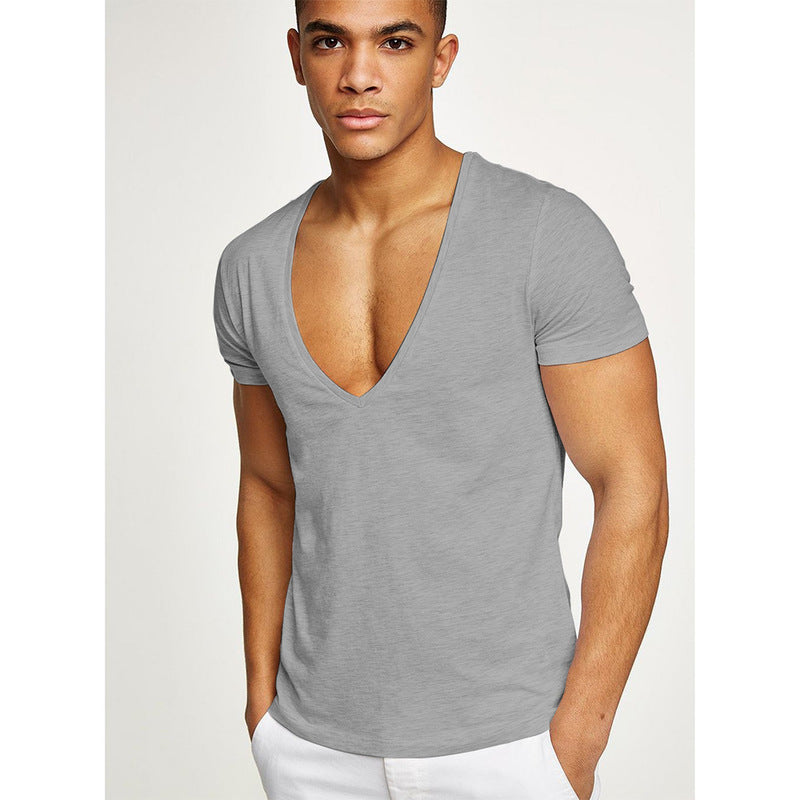 Summer Men's V-Neck T-Shirt - Slim, Breathable and Stylish