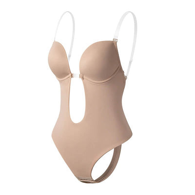 Soutien-gorge gainant invisible dos nu pour femme avec décolleté en V profond et dos ouvert