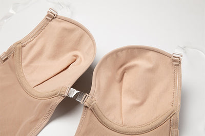 Soutien-gorge gainant invisible dos nu pour femme avec décolleté en V profond et dos ouvert