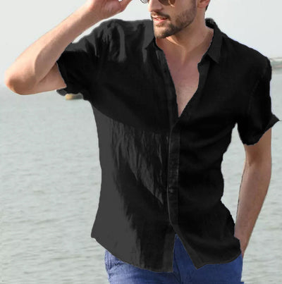 Chemise d'été à manches courtes pour homme – Chemise décontractée à nœuds pour des journées d'été élégantes