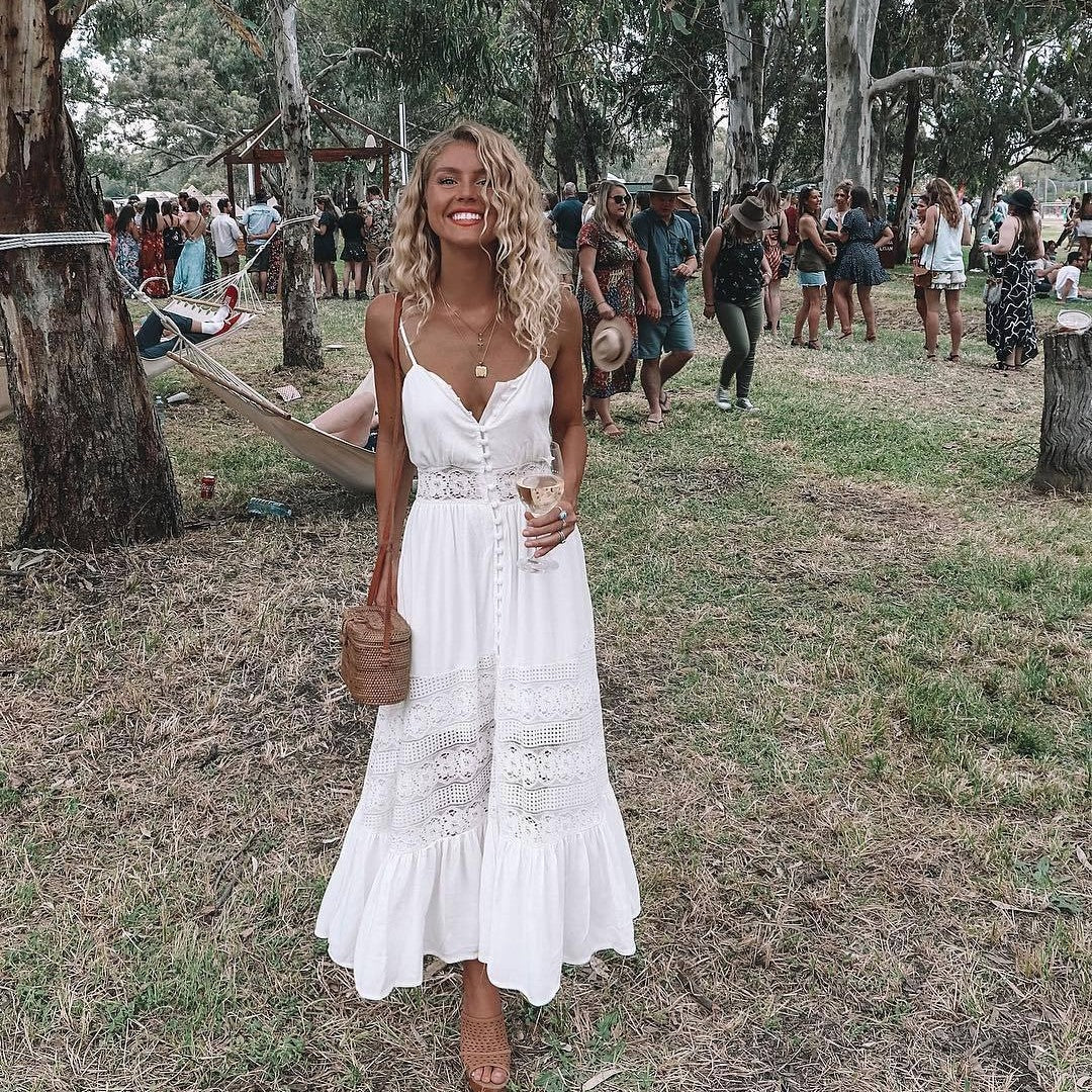 Boho - White Dress Jurk