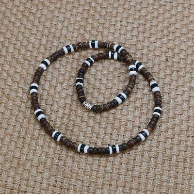 Men's Tribal Ethnic Coconut Shell Necklace - Natural and Authentic Style