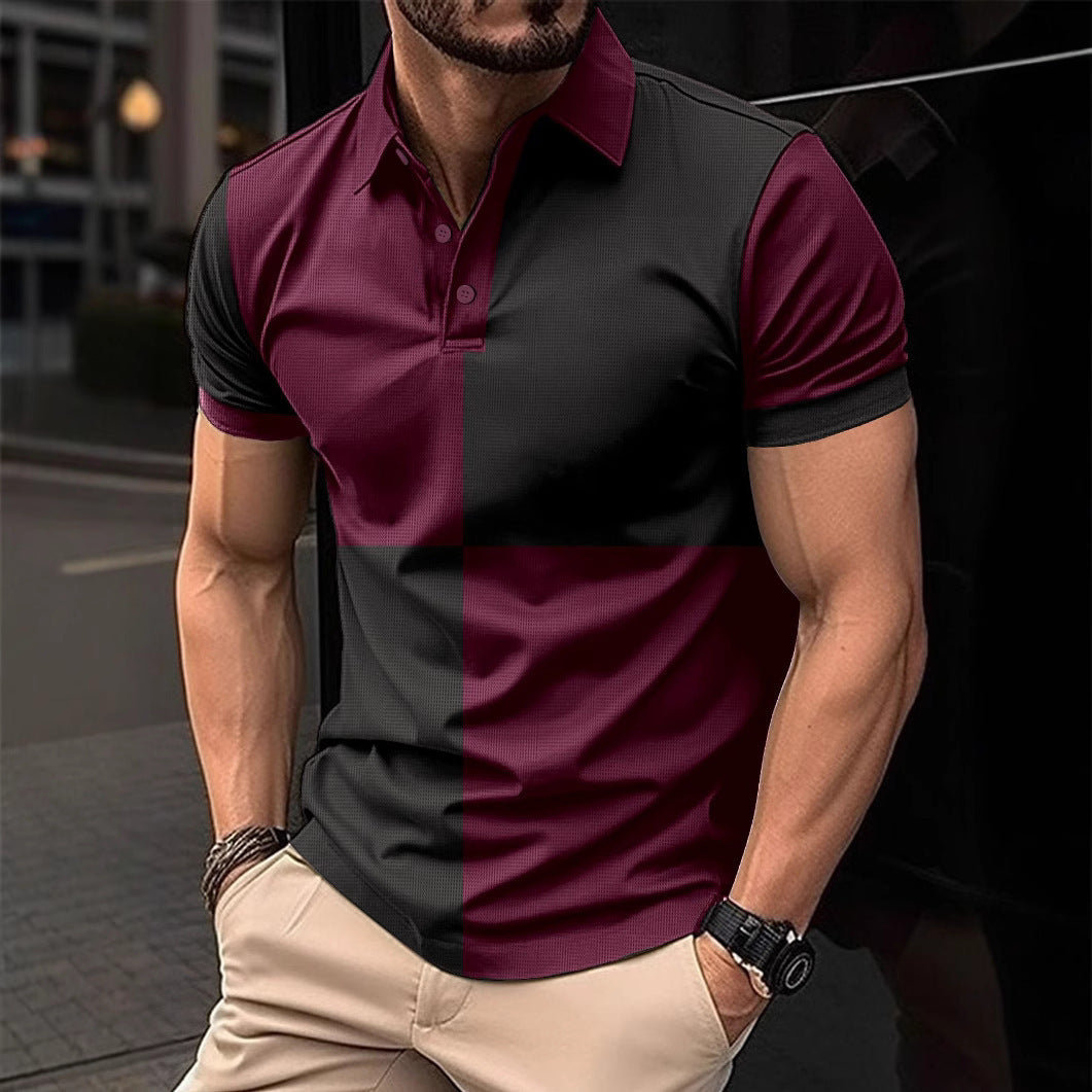 Heren Polo Shirt met Stiksels en Omslagkraag – Stijlvol en Comfortabel