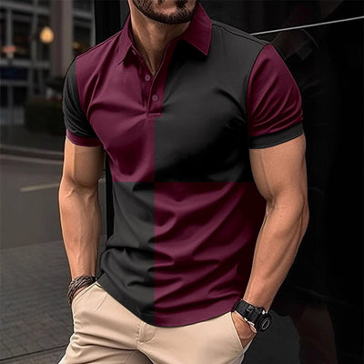 Polo homme avec surpiqûres et col rabattu - Élégant et confortable