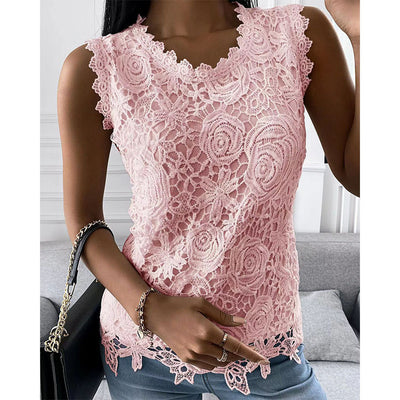 Floral Lace Vest for Women - Summer Tops