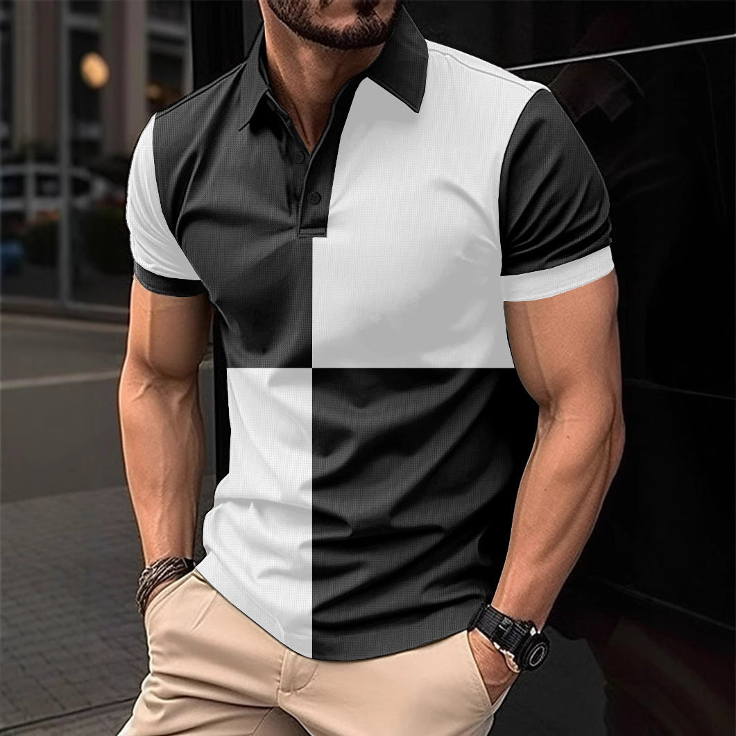 Polo homme avec surpiqûres et col rabattu - Élégant et confortable