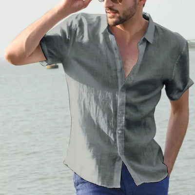 Chemise d'été à manches courtes pour homme – Chemise décontractée à nœuds pour des journées d'été élégantes