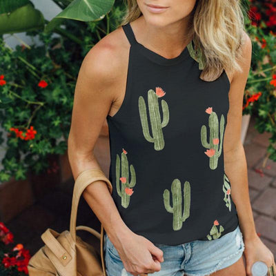 Summer Cactus Print Women's T-shirt