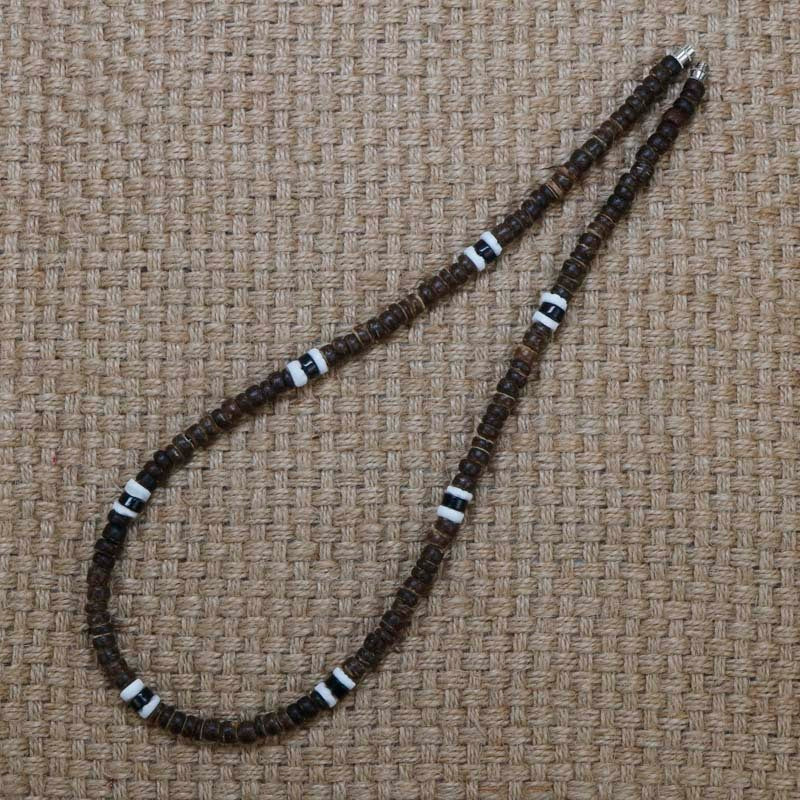 Men's Tribal Ethnic Coconut Shell Necklace - Natural and Authentic Style