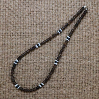 Men's Tribal Ethnic Coconut Shell Necklace - Natural and Authentic Style