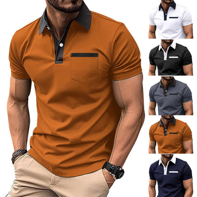 Revers Mode Slim Fit T-shirt voor Heren – Stijlvol en Comfortabel