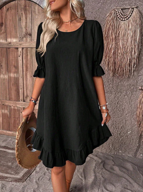 Ruffle Jurk | Losvallend & Comfortabel | Stijlvolle Casual Look