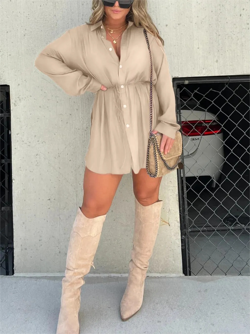 Jessica Satijnen Romper Jurk - Trendy en Elegante Stijl