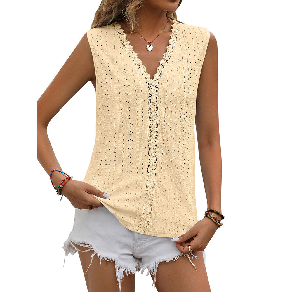 Vrouwen V-hals Mouwloos Vest – Zomer Tanktop