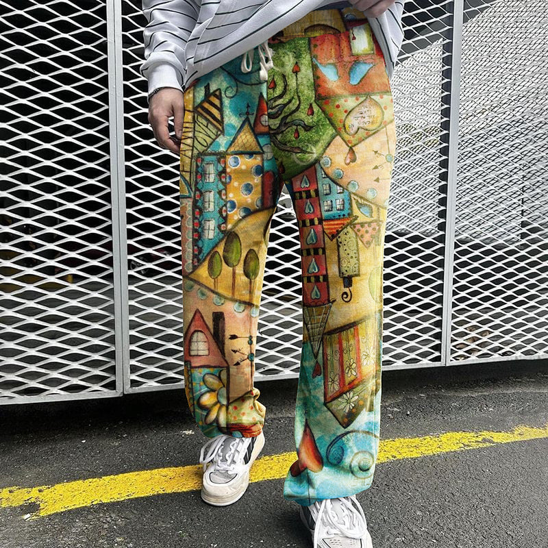 Men's Summer Print Loose Trousers - Comfortable Summer Chino