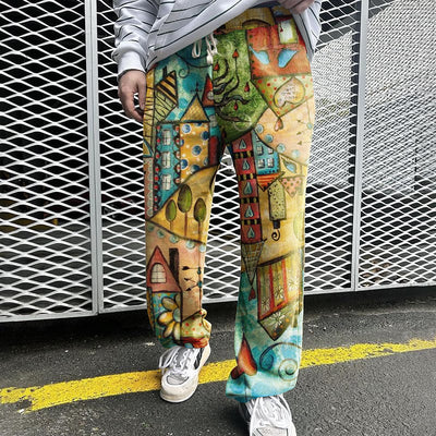 Men's Summer Print Loose Trousers - Comfortable Summer Chino