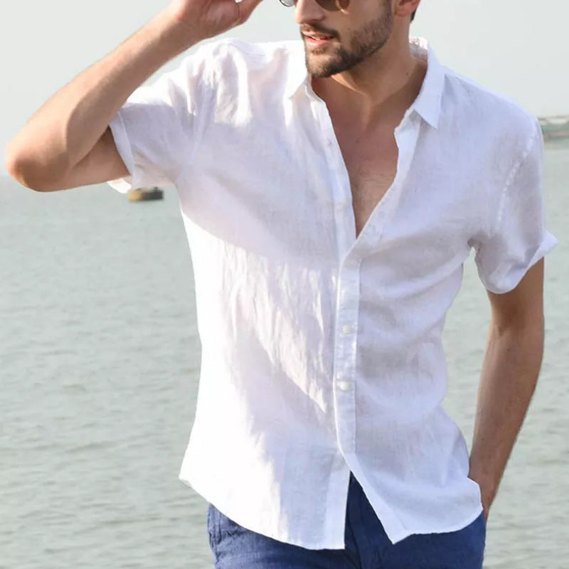 Chemise d'été à manches courtes pour homme – Chemise décontractée à nœuds pour des journées d'été élégantes