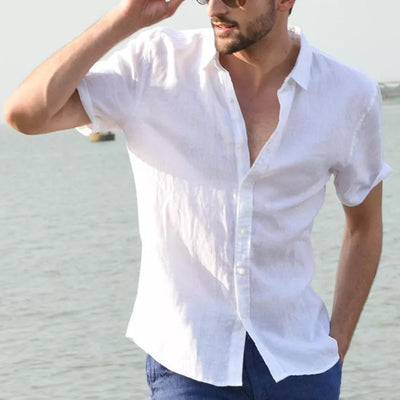 Chemise d'été à manches courtes pour homme – Chemise décontractée à nœuds pour des journées d'été élégantes