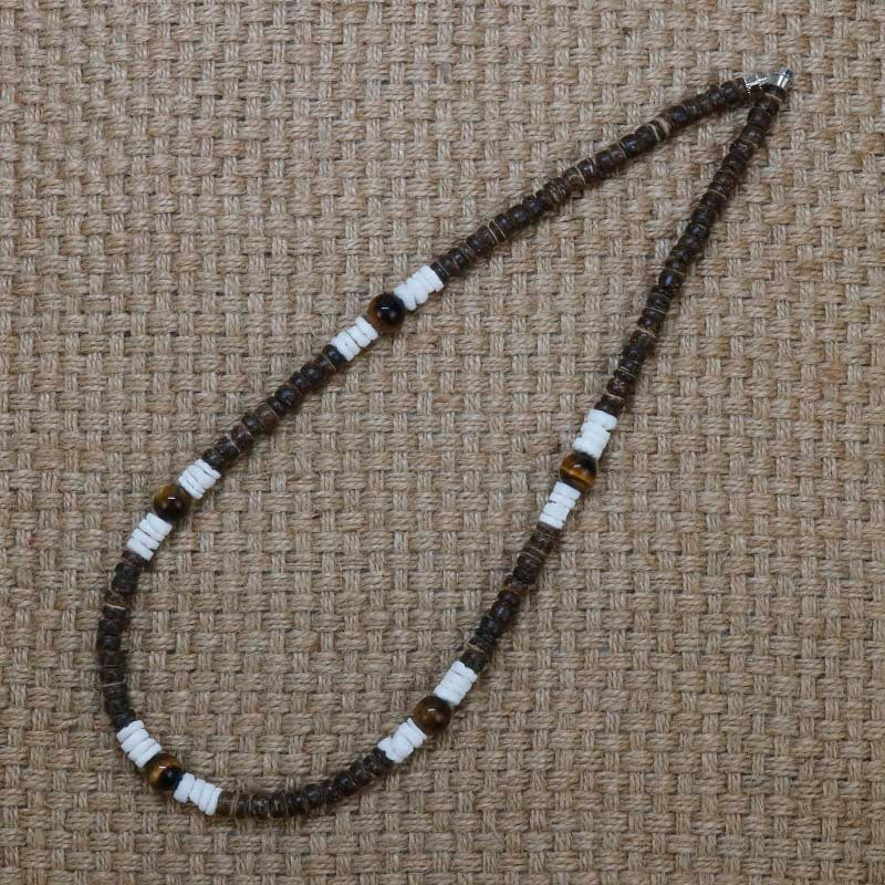 Mannen Stam Etnische Kokosnoot Schelp Ketting – Natuurlijke en Authentieke Stijl