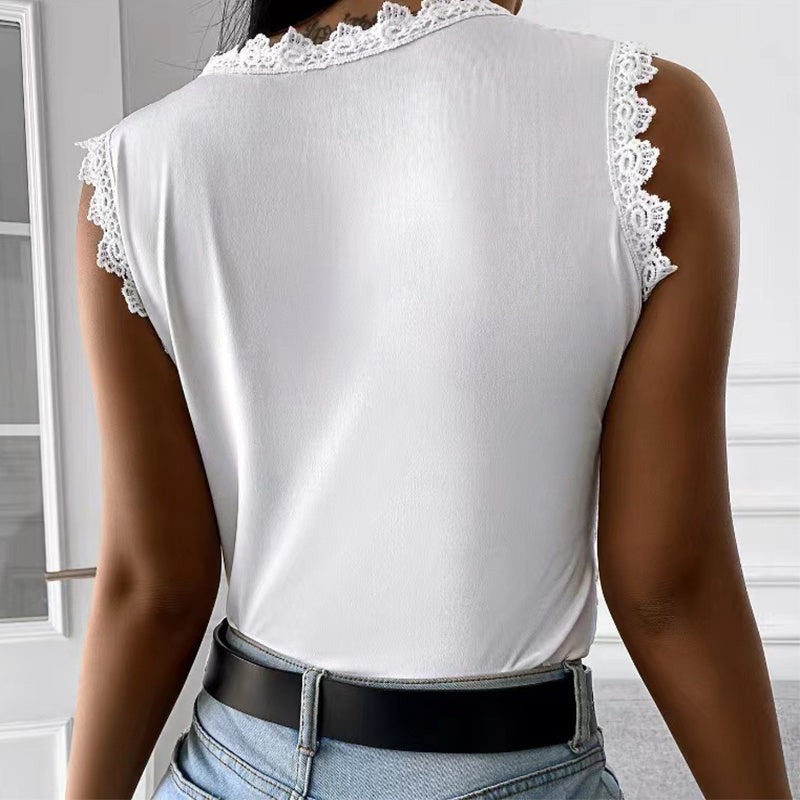 Floral Lace Vest for Women - Summer Tops